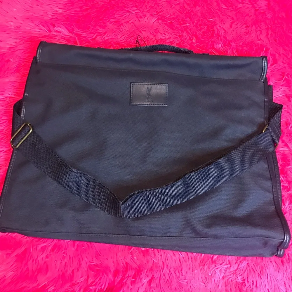 Yves Saint Laurent Black Messenger Bag with Gold Hardware